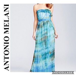 Antonio Melani strapless chiffon maxi dress -2 NWT